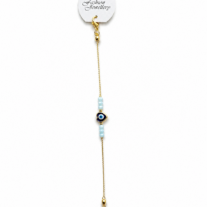 pulsera ojo turco dorada protección elegante