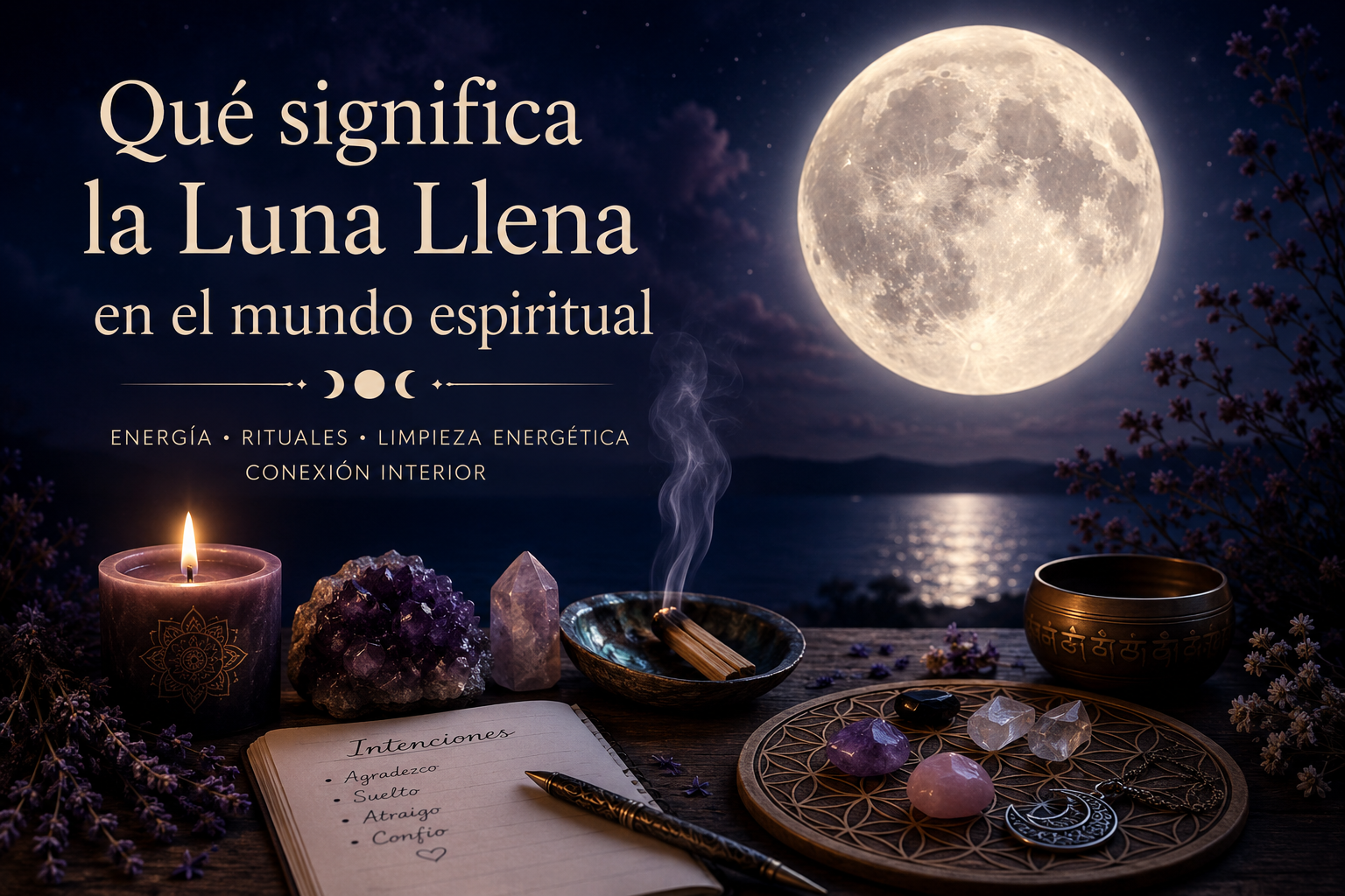 Qué significa la Luna Llena en el mundo espiritual con rituales y energía lunar