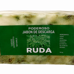 Jabón Natural de Ruda para limpieza y protección energética utilizado en rituales y baños espirituales.