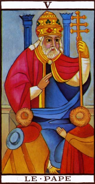Carta El Hierofante del Tarot de Marsella