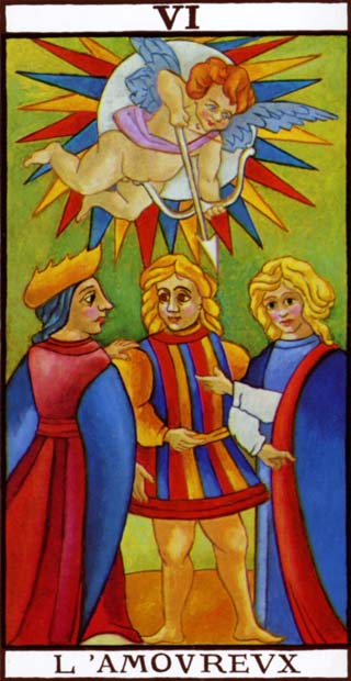 Carta Los Enamorados del Tarot de Marsella