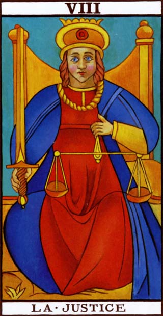 Carta La Justicia del Tarot de Marsella