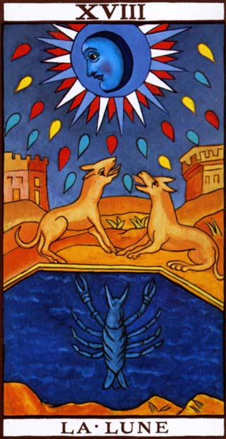 Carta La Luna del Tarot de Marsella