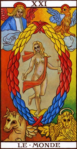 Carta El Mundo del Tarot de Marsella