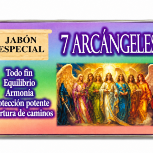 Jabón 7 Arcángeles Artesanal 120 g con etiqueta ilustrada de los siete arcángeles