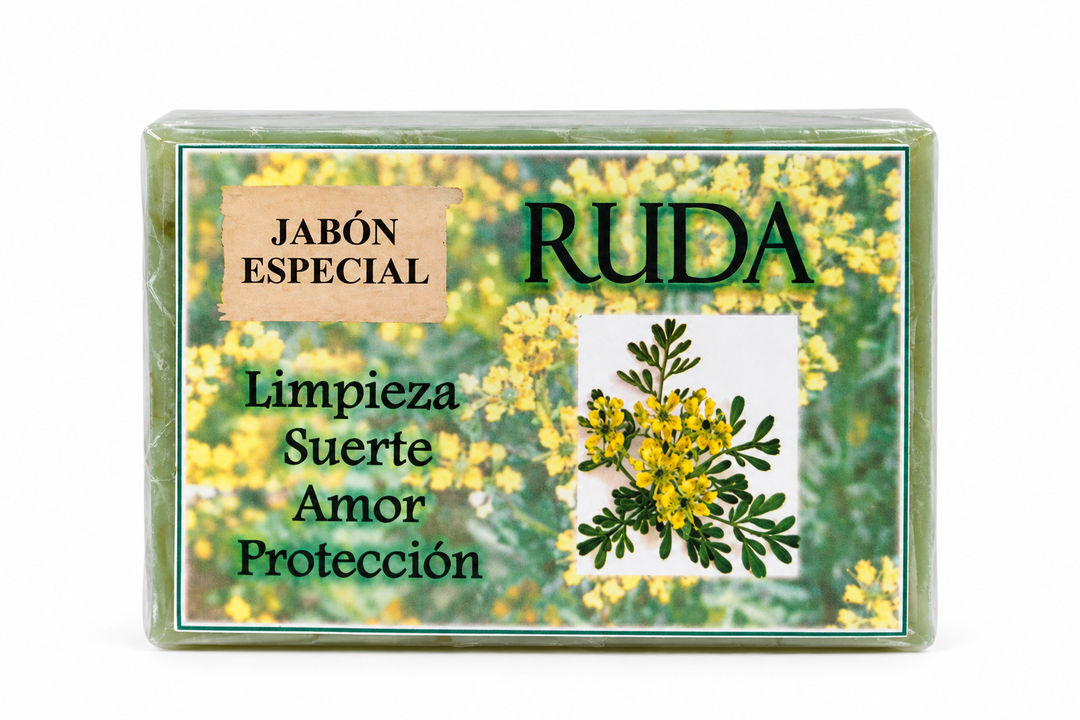 Jabón de ruda artesanal 120 g para limpieza y protección