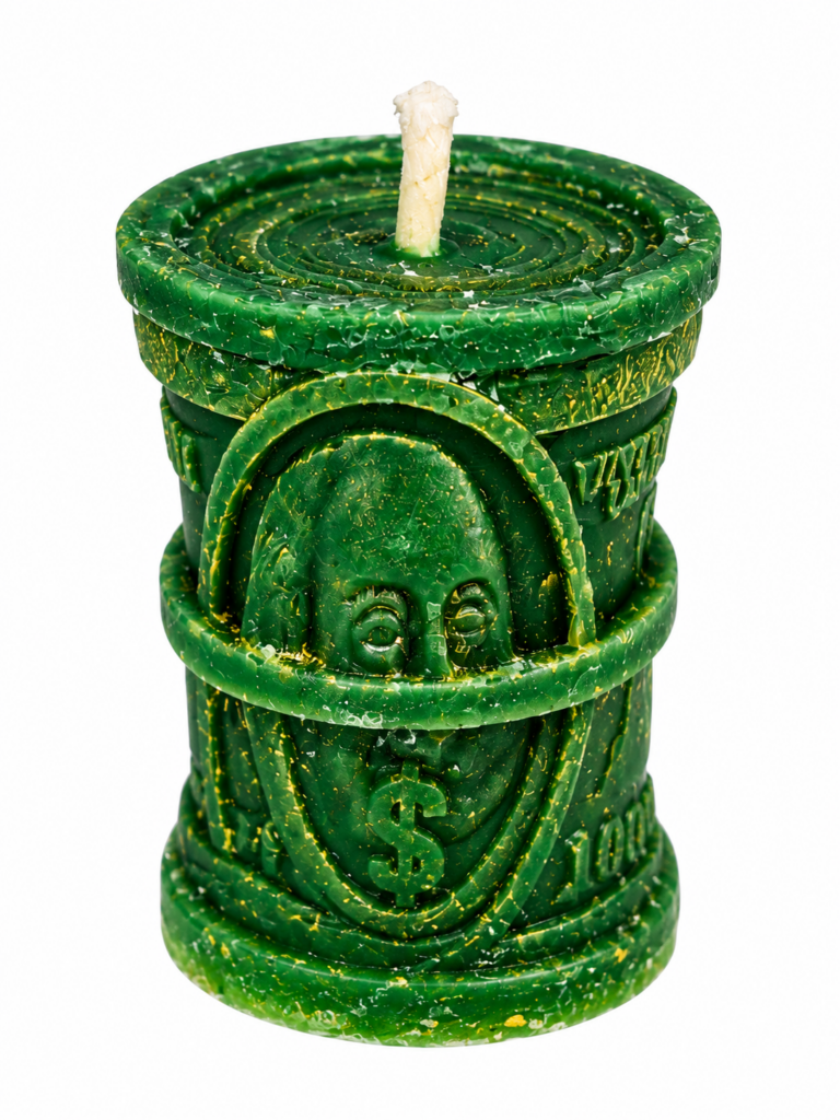 Vela Dólar Verde para dinero, abundancia y prosperidad
